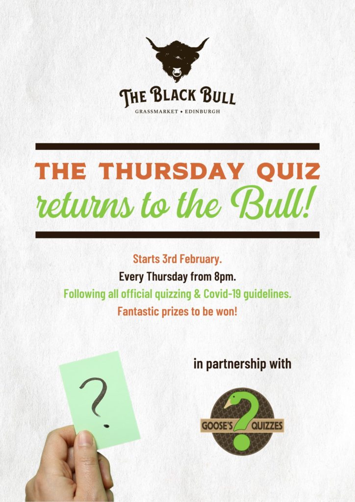Book The Black Bull Pub Quiz in Edinburgh Every Thursday